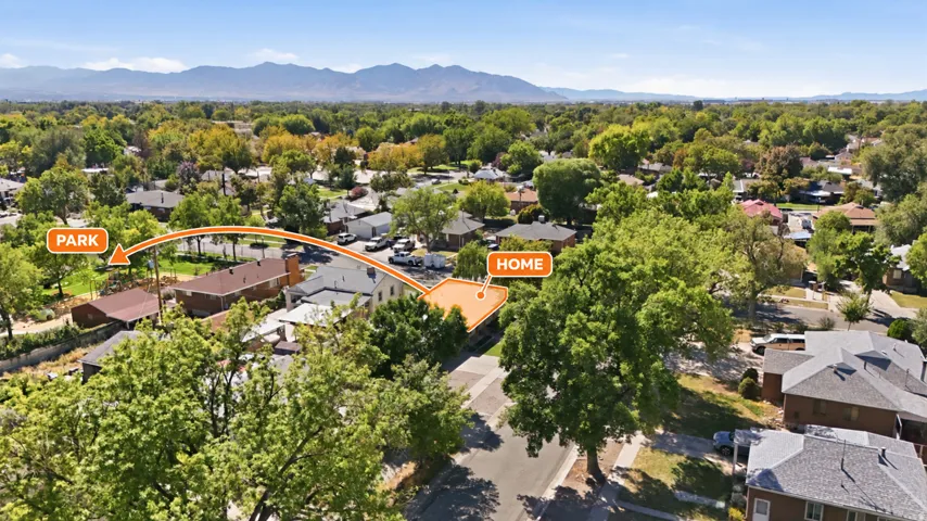 Home in relation to the newley renovated park!