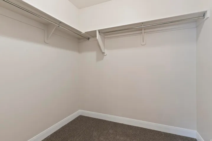 Built-in closet shelving and hanging rods