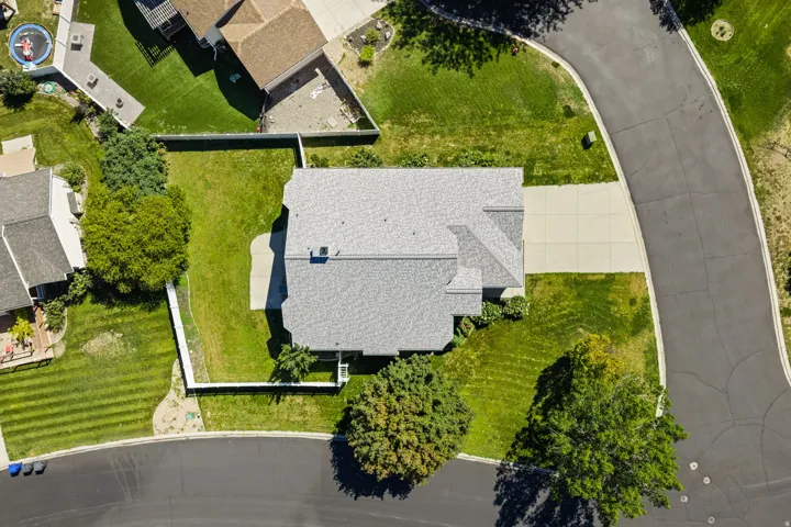 Asphalt shingle roof with multiple gables