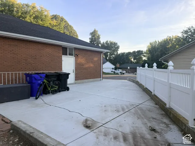 Brick exterior with white trim