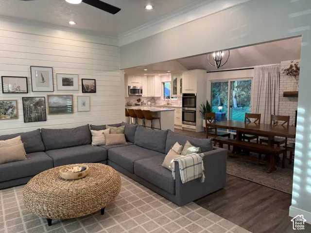 Wood-finish flooring throughout the main living areas