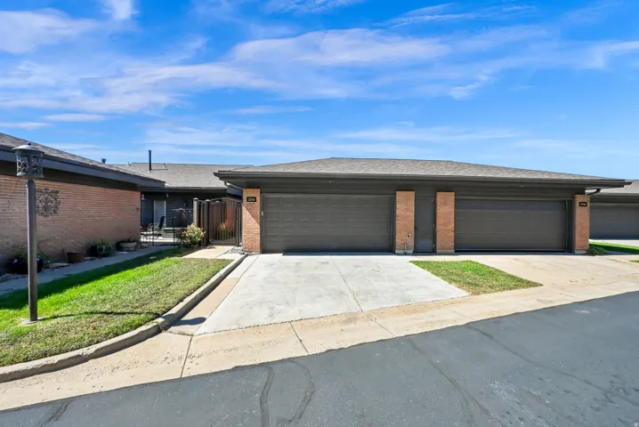 Brick exterior with dark trim