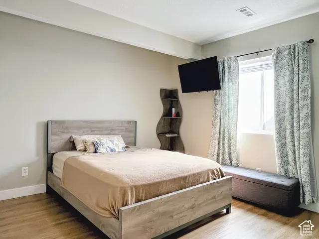 Wood-finish flooring throughout