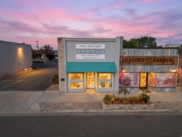 Commercial storefronts featuring large display windows