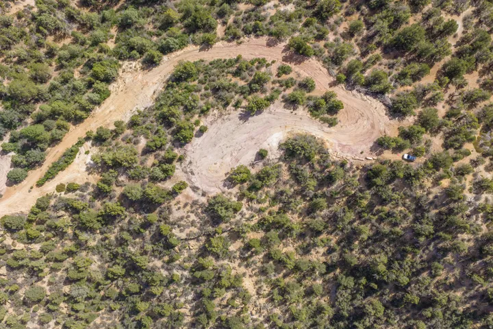 Expansive undeveloped terrain featuring diverse green foliage and a winding dirt path