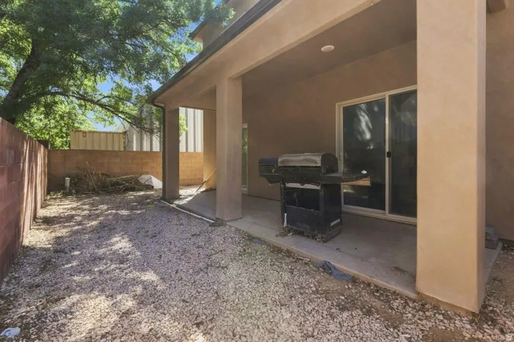 Covered patio with recessed lighting, stucco exterior, concrete patio surface, and sliding glass door access