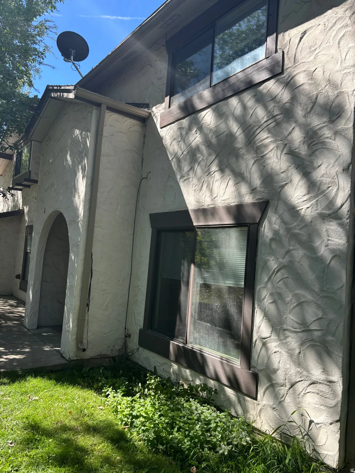 Stucco exterior with textured finish