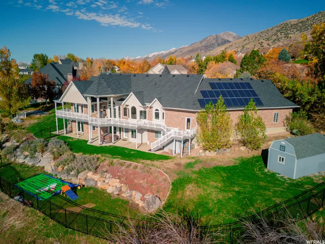 Brick exterior with multiple solar panels