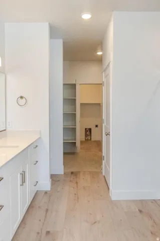 Wide plank wood-finish flooring