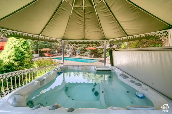 Covered hot tub