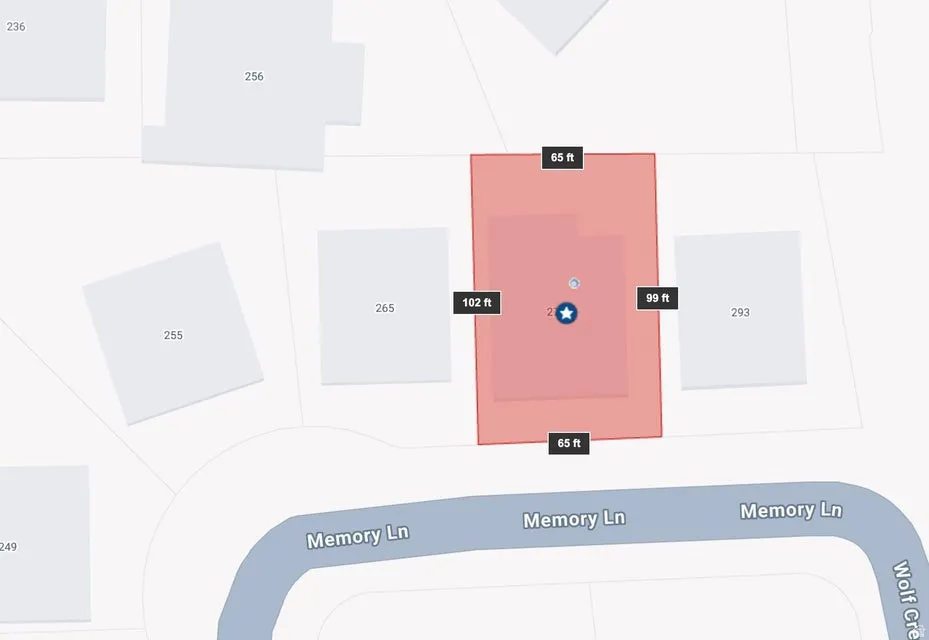 Property Boundary Map. Displaying the perimeter and dimensions of the property, including its relationship to adjacent parcels and public thoroughfares