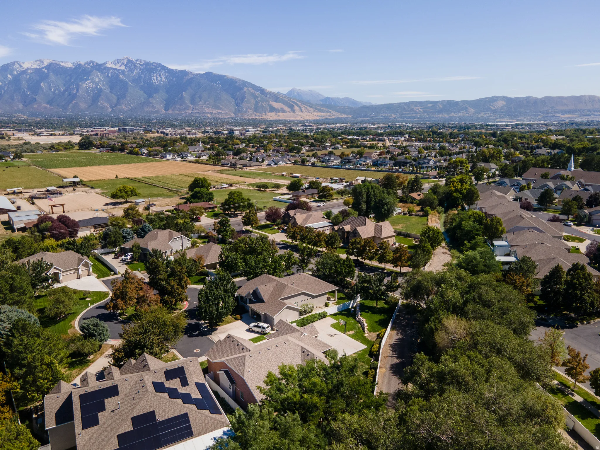 Expansive residential area with a mountain backdrop