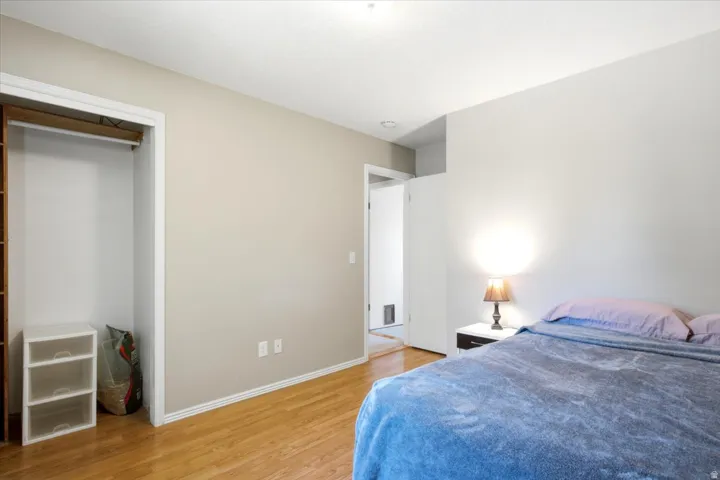 Light wood-finish flooring with neutral wall paint throughout