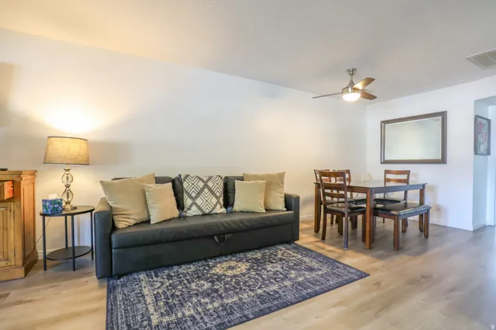 Wood-finish flooring throughout
