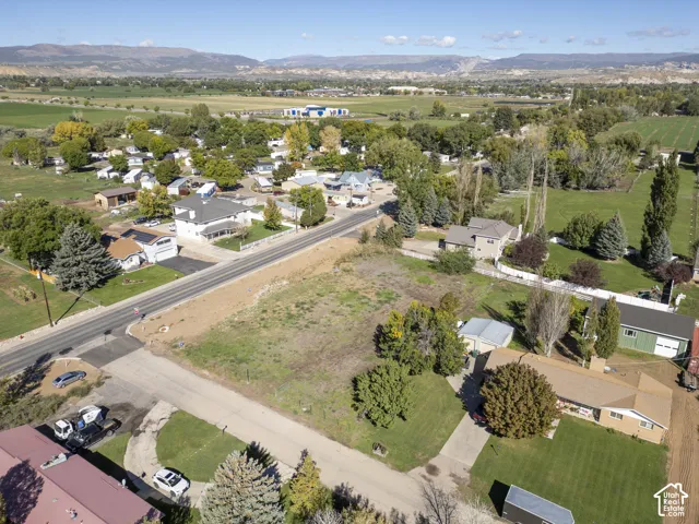 Expansive land parcel with direct road frontage, surrounded by established residential properties and mature trees