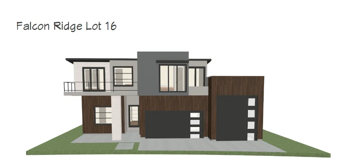 Architectural Rendering. Illustrating the exterior design for Falcon Ridge Lot 16