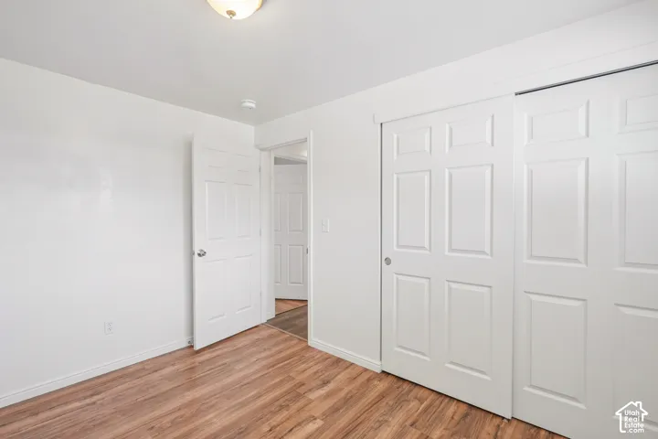 Wood-finish flooring with white trim