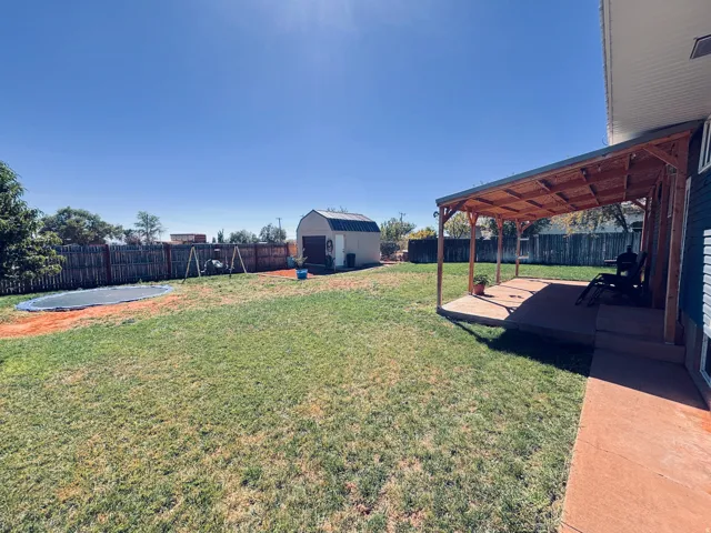 Fenced in back yard
