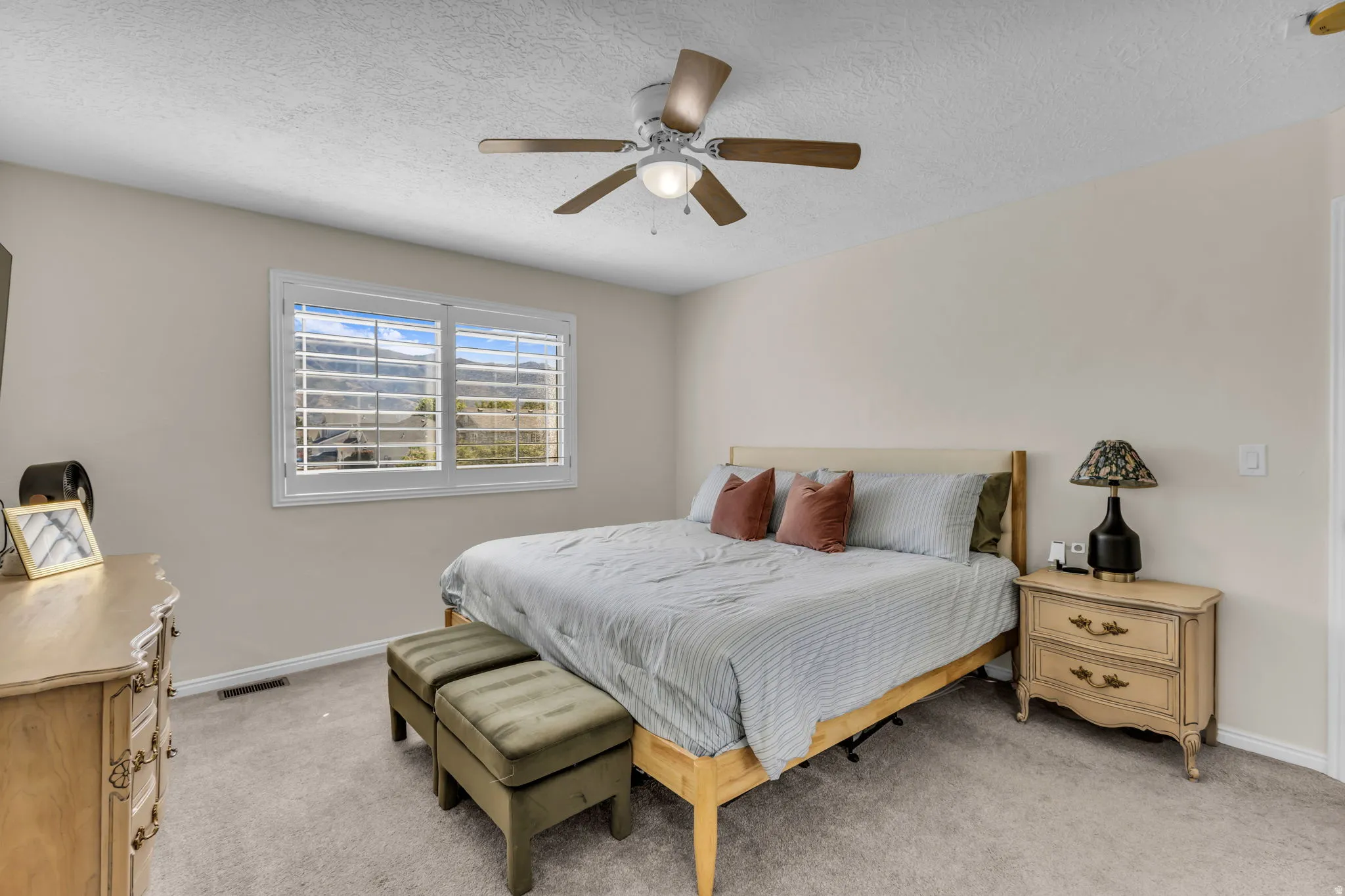 Master bedroom with plantation shutters