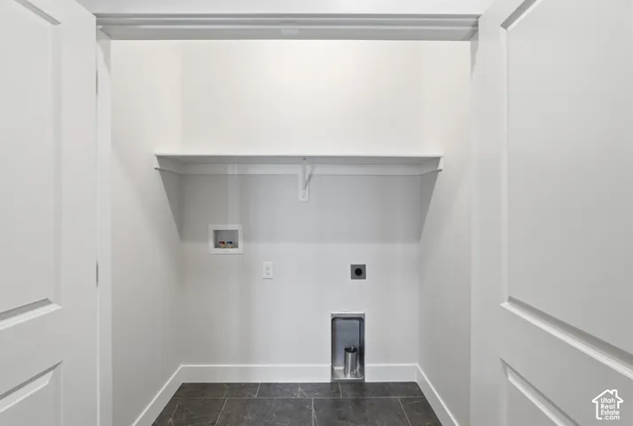 Built-in shelving, durable tile flooring, and clean white walls
