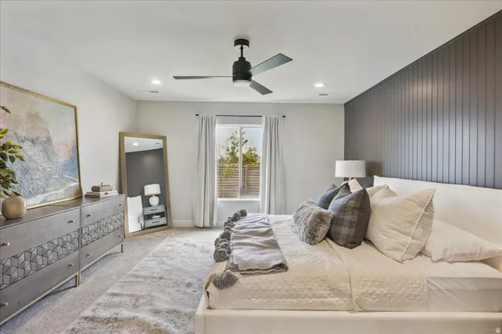 Accent wall with vertical paneling