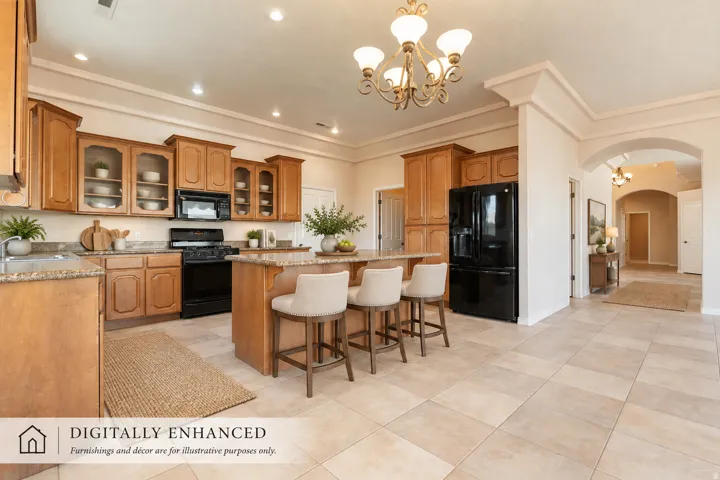 This photo has been digitally enhanced with virtual furnishings and décor to illustrate the property’s potential.