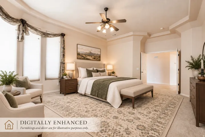 This photo has been digitally enhanced with virtual furnishings and décor to illustrate the property’s potential.