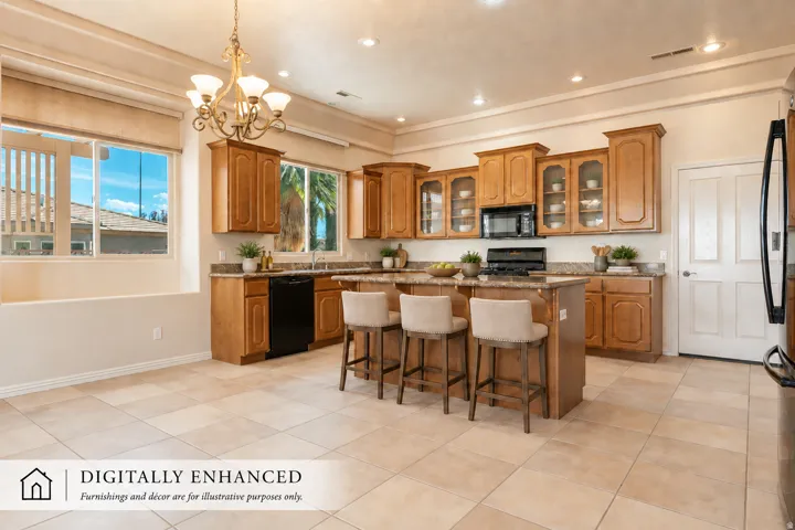 This photo has been digitally enhanced with virtual furnishings and décor to illustrate the property’s potential.