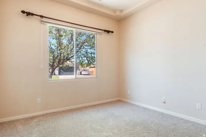 Recessed ceiling detail and wall-to-wall carpeting