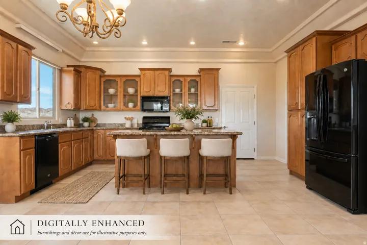 This photo has been digitally enhanced with virtual furnishings and décor to illustrate the property’s potential.