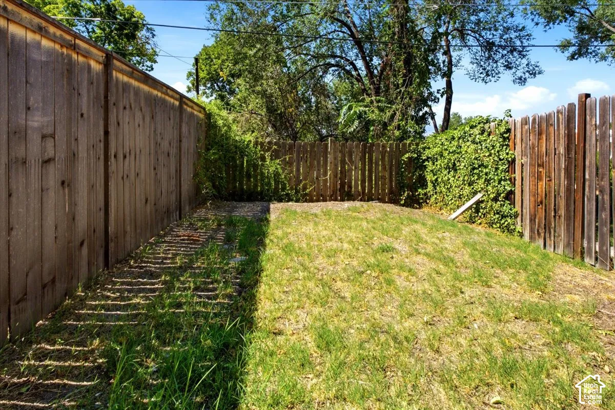 Enclosed backyard.