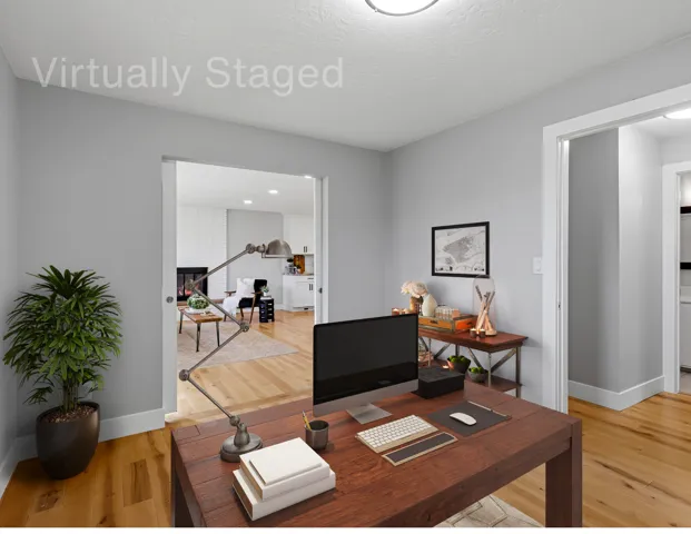 Flex space could be used as a bedroom, den or home office.  Virtually Staged