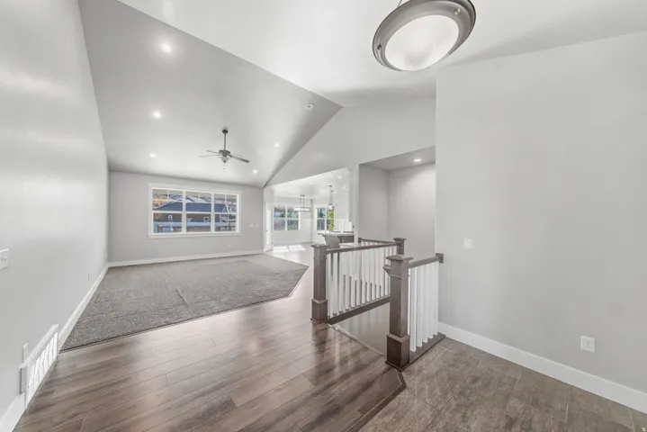 Vaulted ceilings with recessed lighting