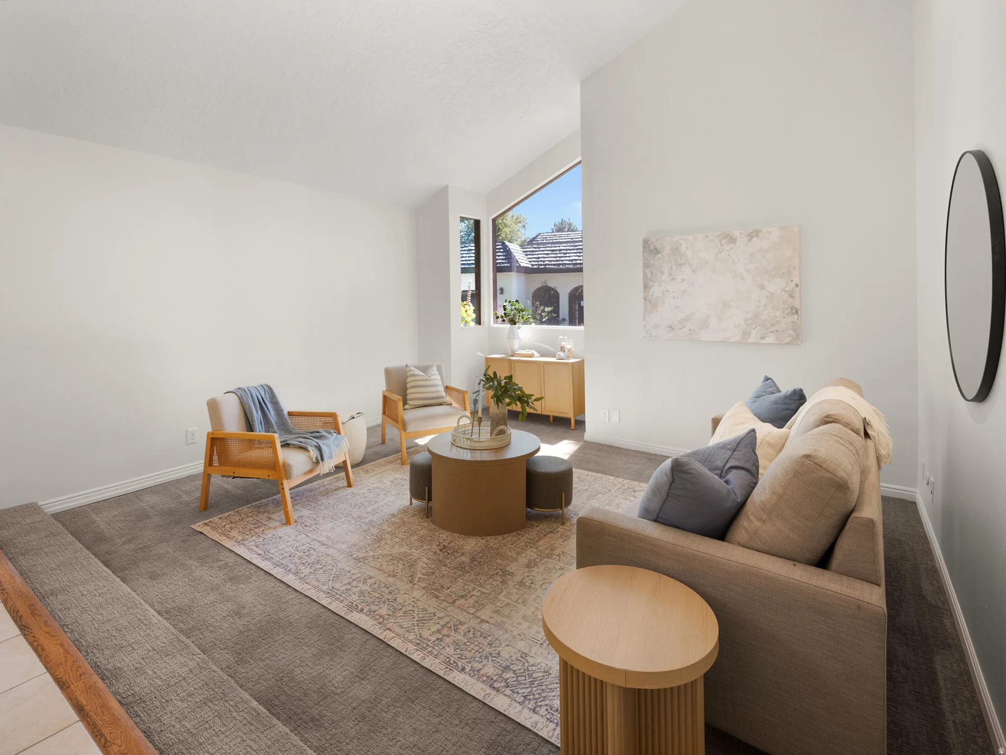 Step-down living room