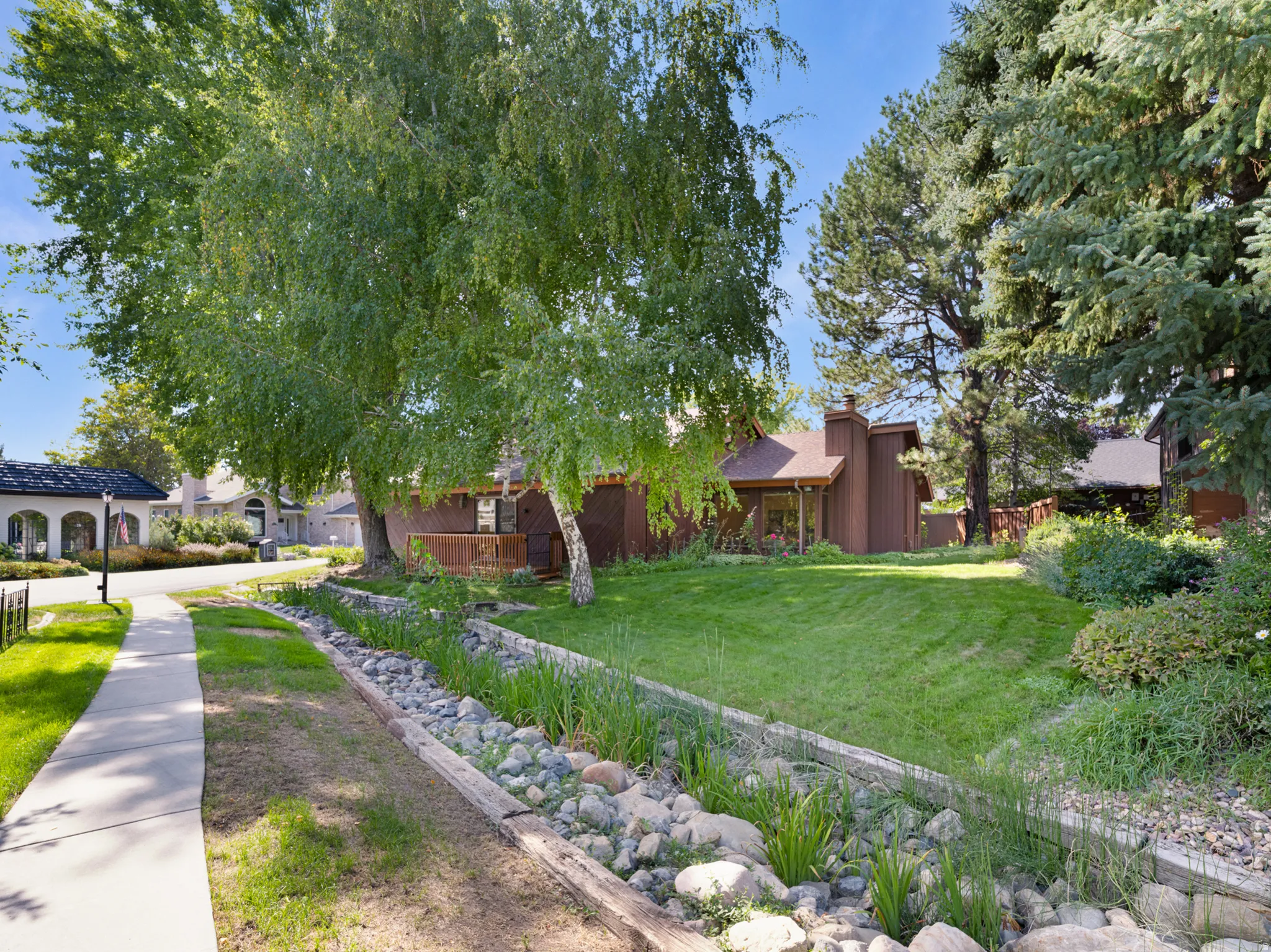 Neighborhood has walking paths and park  setting