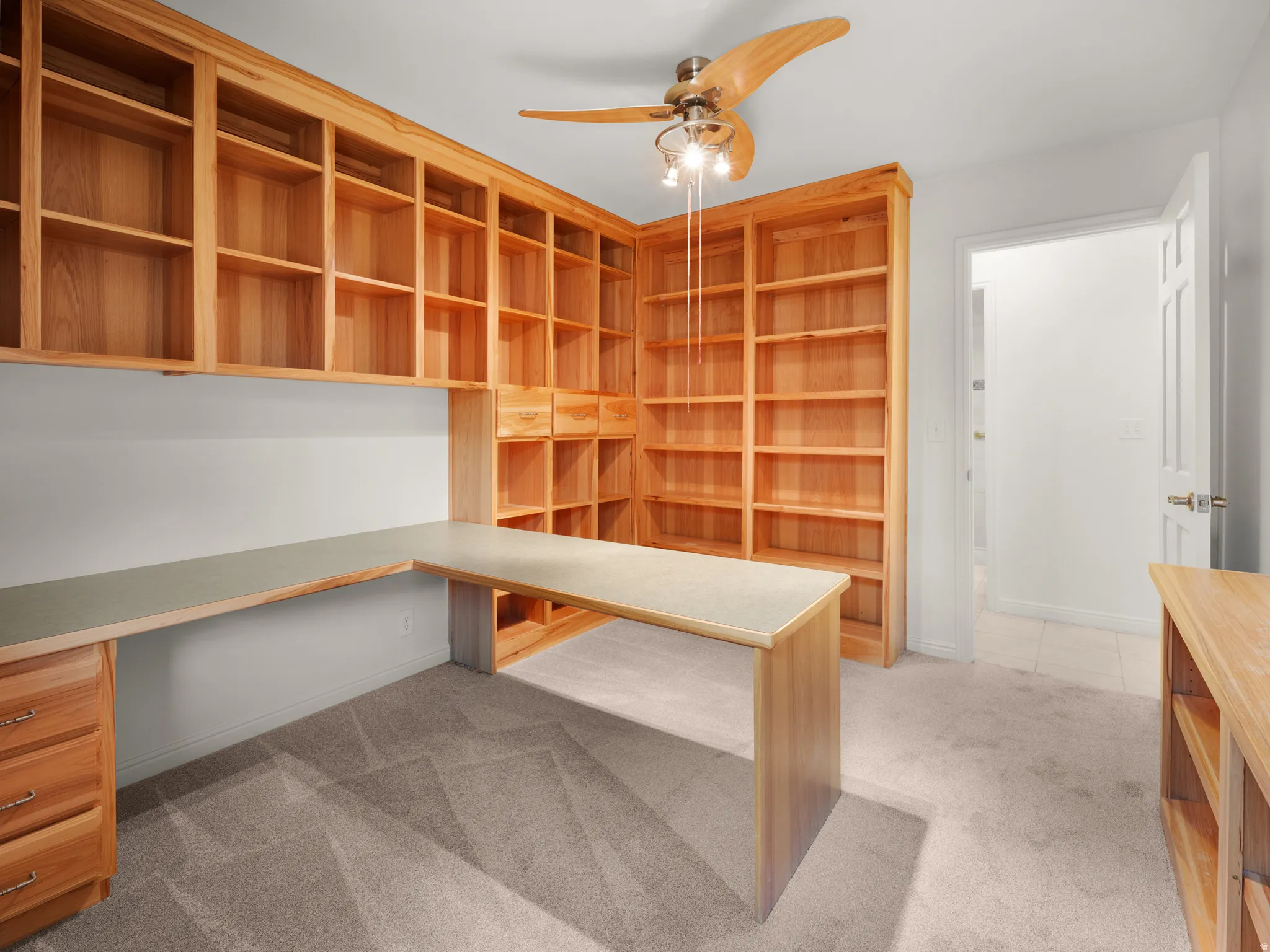 Built-in desk and plenty of storage
