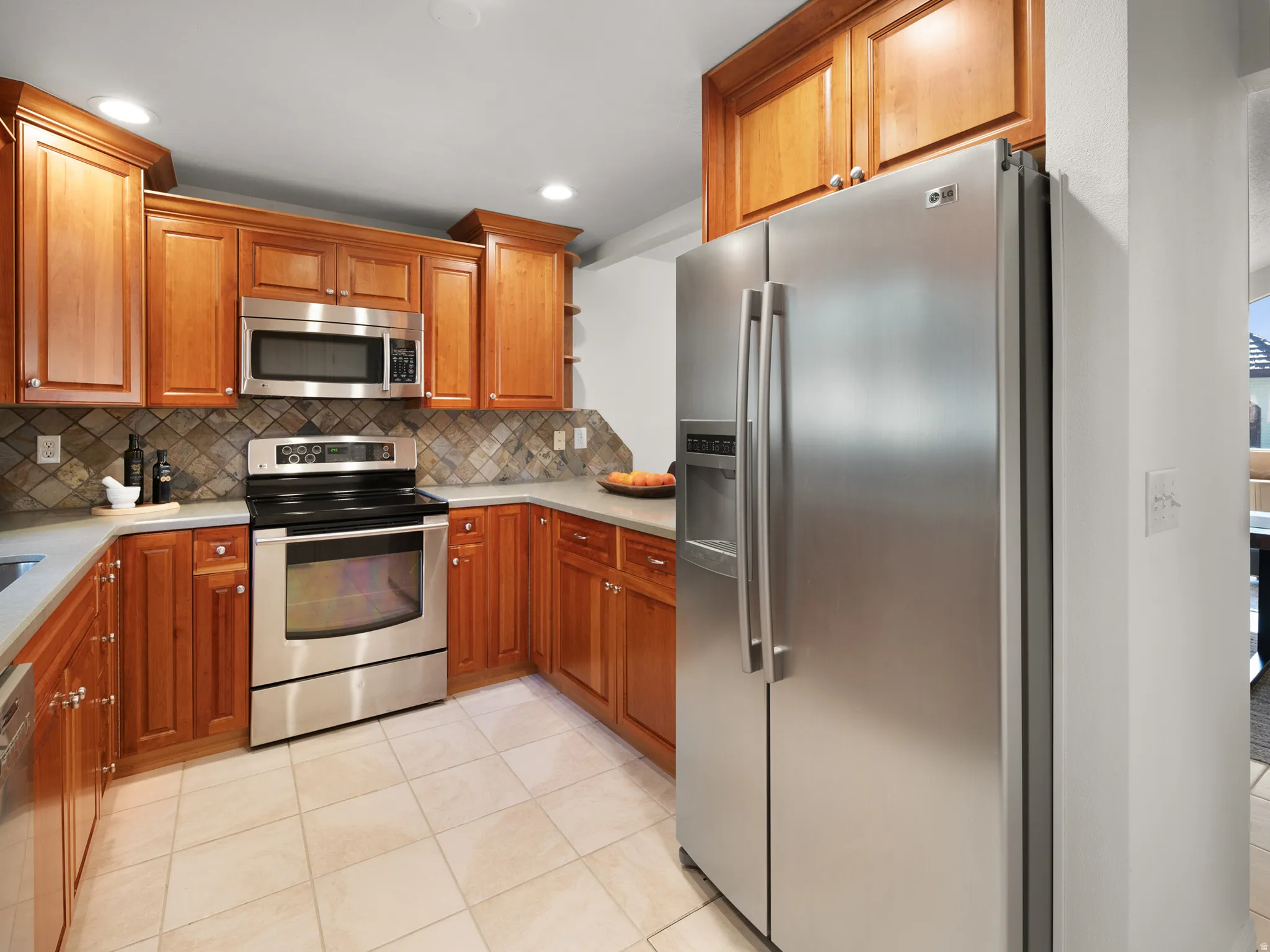 Beautiful kitchen with stainless steel appliances