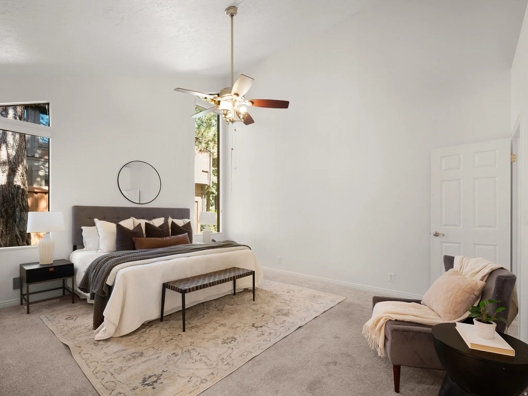 Master bedroom has vaulted ceiling