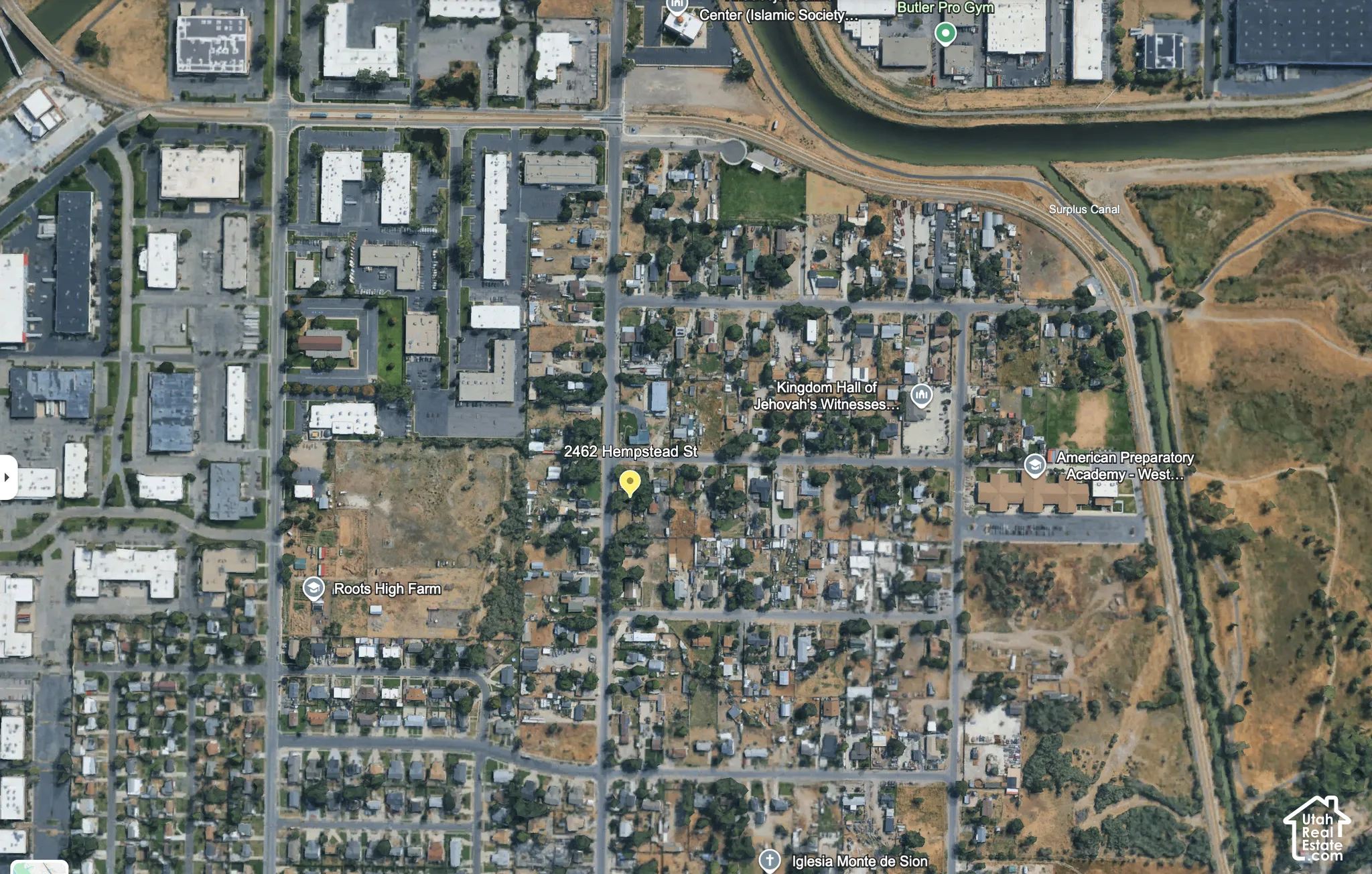 Satellite Map. Illustrating the geographical context and surrounding structures of the property at 2462 Homestead St