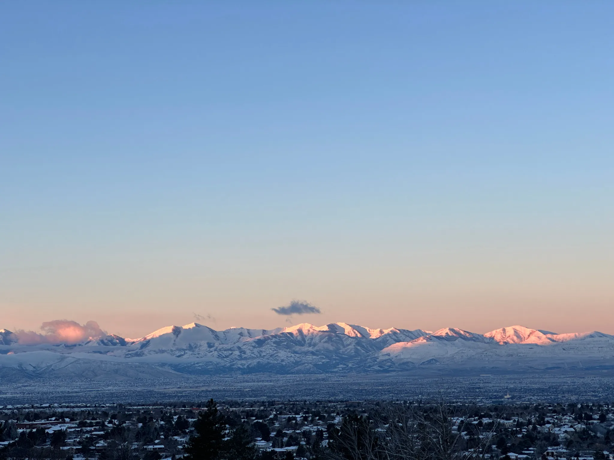Snow-capped mountain range backdrop