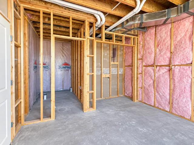 Unfinished 4th bed or office with full bath ensuite - plumbing roughed in