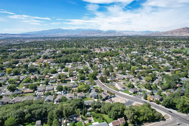 Expansive suburban landscape featuring a diverse collection of residential properties
