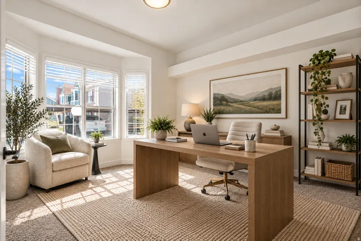 *Virtually Staged* Alternative use of the second bedroom as a home office.