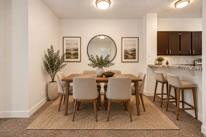 *Virtually Staged*  Dining area with breakfast bar.