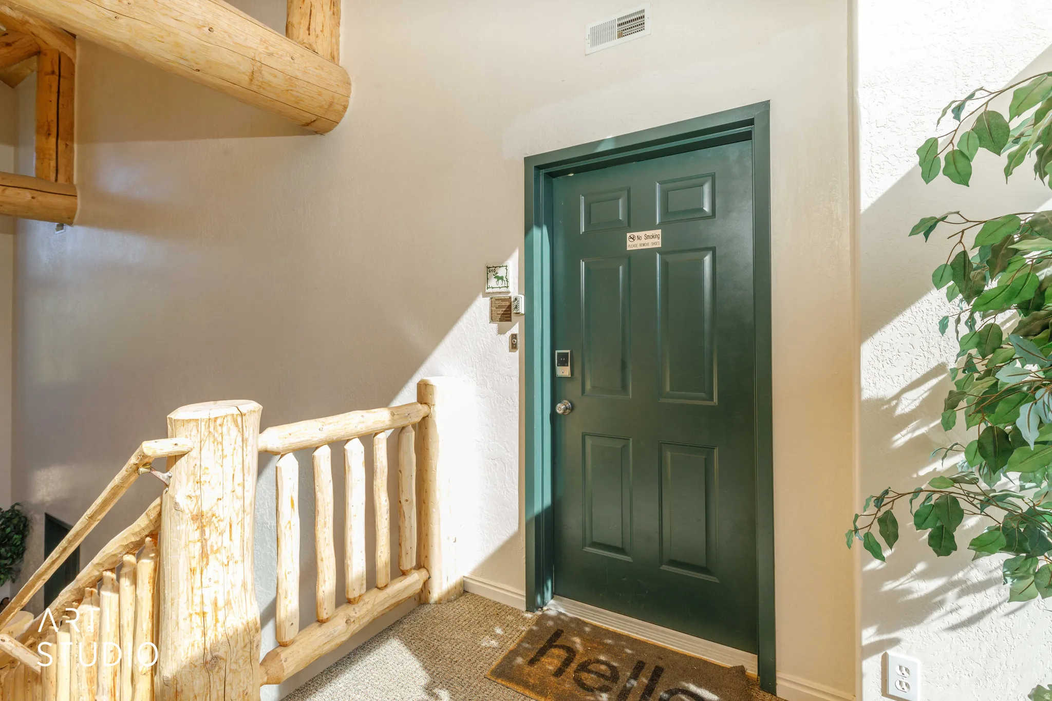 Log railing and structural beams