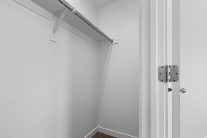 Built-in closet shelving and hanging rod