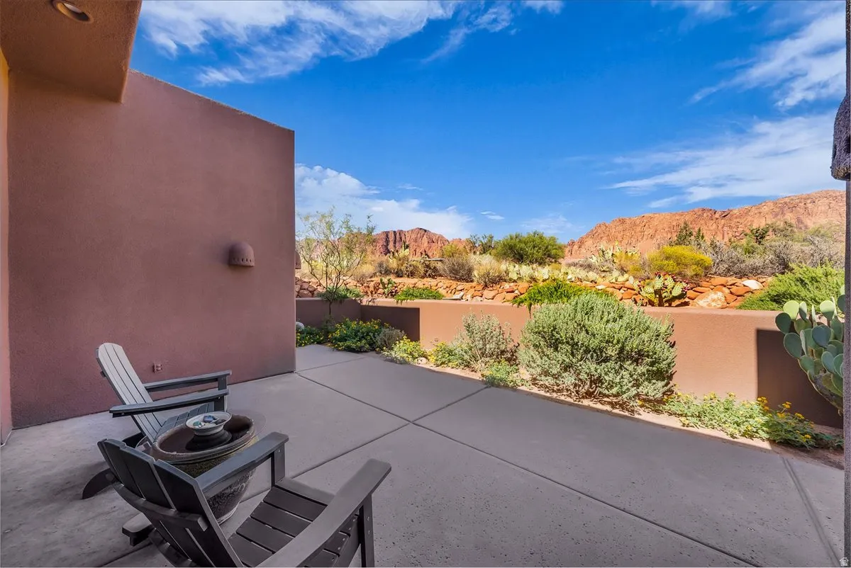 East Patio off of Living Area with Cliff Views