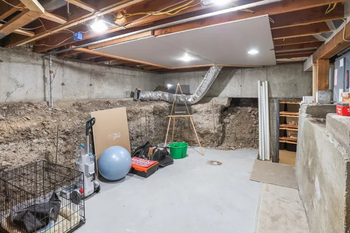 Concrete flooring and concrete foundation walls