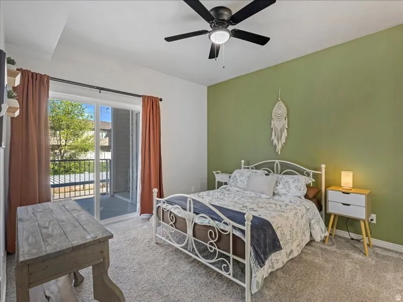 Sliding glass door opening to a private balcony