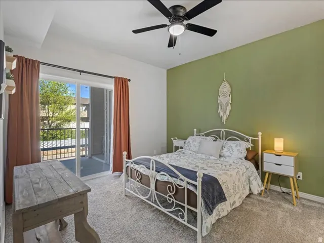 Sliding glass door opening to a private balcony